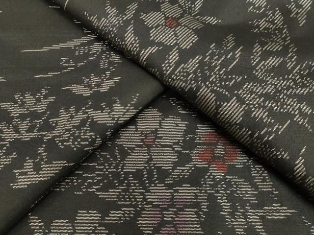 平和屋着物●本場大島紬 草花文 正絹 逸品 DAAV1300tw