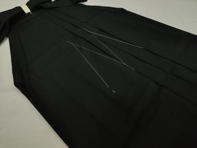 平和屋着物●男性 馬乗り袴 黒色 黒地 ウール 未使用 DAAV1307tw