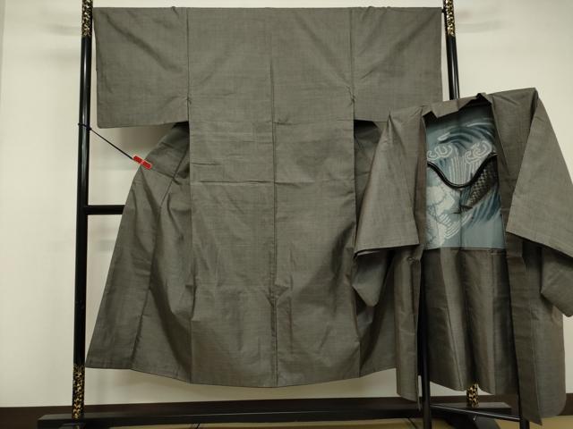 平和屋着物●男性 本場大島紬 アンサンブル 80亀甲 総詰め 正絹 逸品 DAAV1346tw