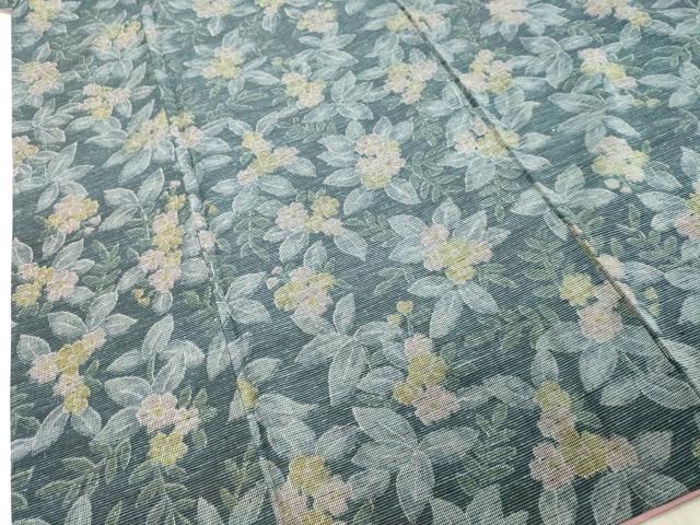 平和屋着物●上質な紬 草花文 正絹 逸品 DAAV1400tw