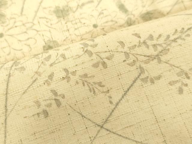 平和屋着物●上質な小紋 紬地 手描き 草花文 正絹 逸品 DAAV1422tw