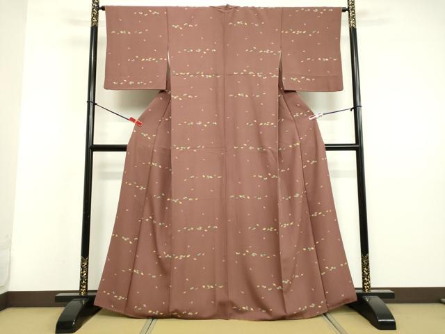 平和屋着物●上質な小紋 草葉文 正絹 逸品 DAAV1425tw