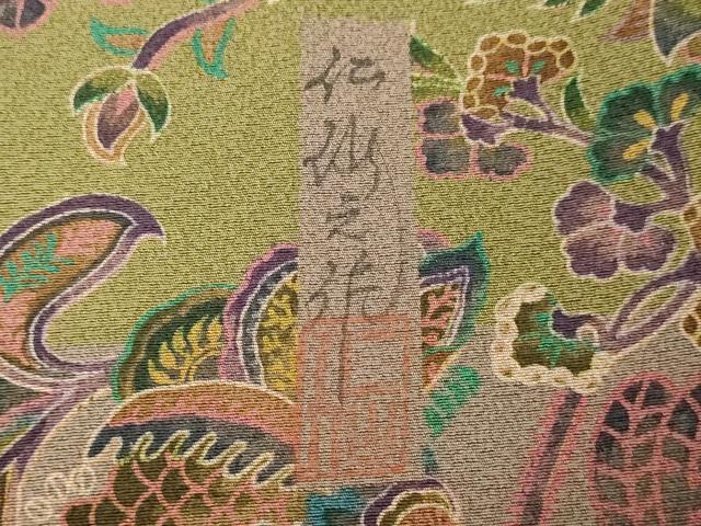 平和屋着物●前田仁仙 仁仙更紗 訪問着 洋花文 正絹 逸品 DAAV1493tw