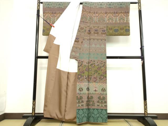 平和屋着物●前田仁仙 仁仙更紗 訪問着 洋花文 正絹 逸品 DAAV1493tw