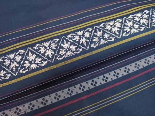 平和屋着物●本場大島紬 横段花文 正絹 逸品 DAAV1496tw