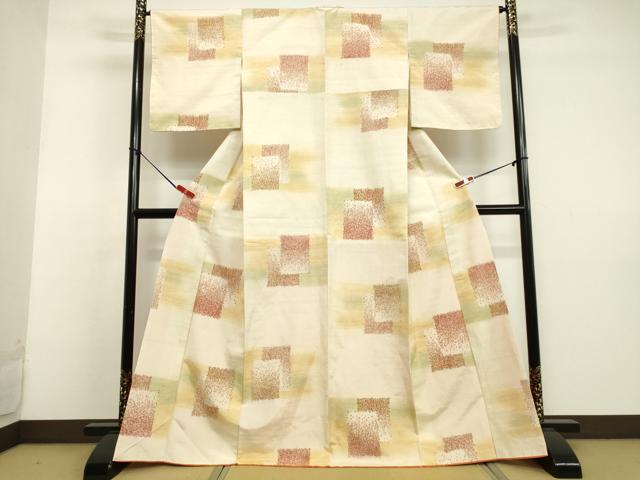 平和屋着物●上質な紬 色紙重ね文 正絹 逸品 DAAV1501tw