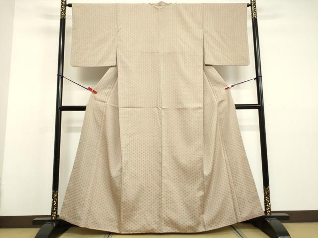 平和屋着物●上質なお召 麻の葉文様 正絹 逸品 DAAV1504tw