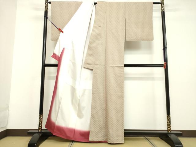 平和屋着物●上質なお召 麻の葉文様 正絹 逸品 DAAV1504tw