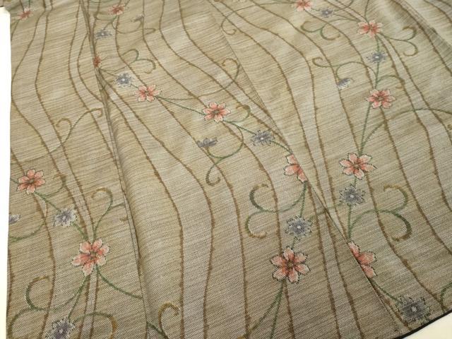 平和屋着物●本場大島紬 花唐草文 正絹 逸品 DAAV1512tw