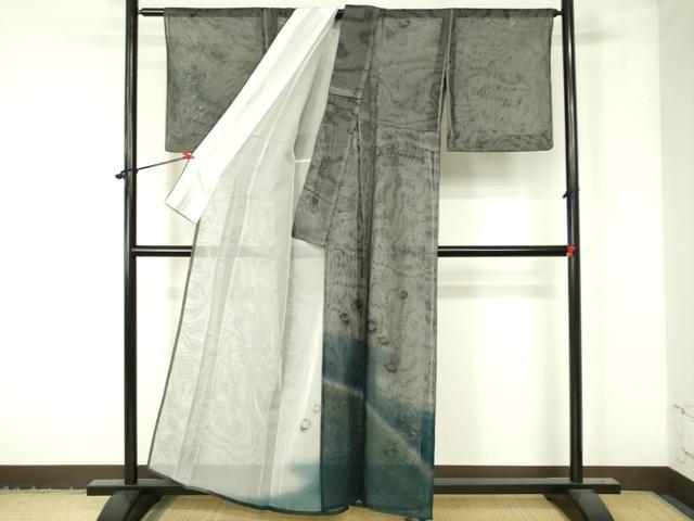 平和屋着物▽訪問着 無双 紗袷 紗×紗 雫 正絹 逸品 DAAW0300op
