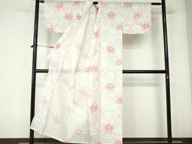 平和屋着物*夏物 小紋 楓尽くし 洗える着物 DAAV1786op