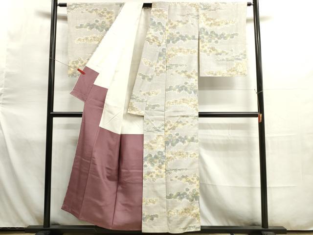 平和屋着物■上質な紬 草花文 正絹 逸品 DAAV2091xg