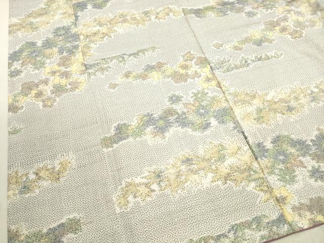 平和屋着物■上質な紬 草花文 正絹 逸品 DAAV2091xg