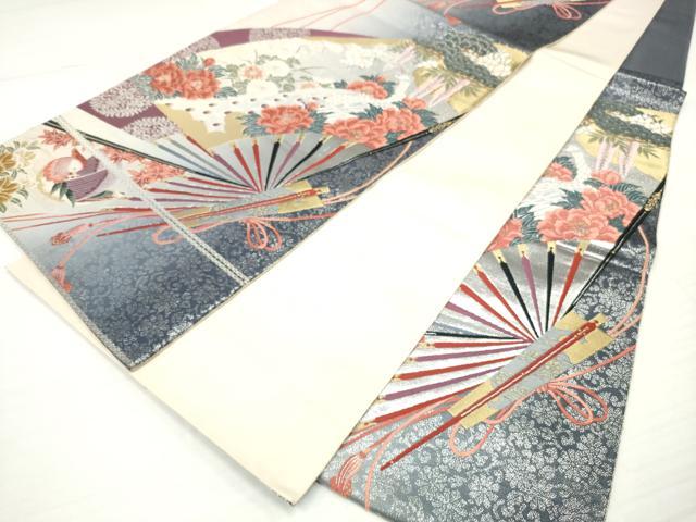 平和屋着物◎六通柄袋帯 唐織 九百錦 鴛鴦孔雀文 金銀糸 正絹 逸品 DAAV2331xg