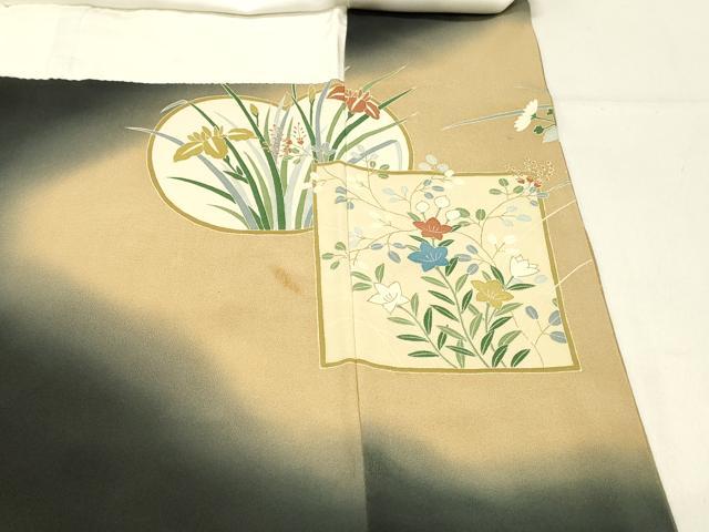 平和屋着物■豪華黒留袖 駒刺繍 地紙花文 暈し染め 金彩 正絹 逸品 DAAV2778qp