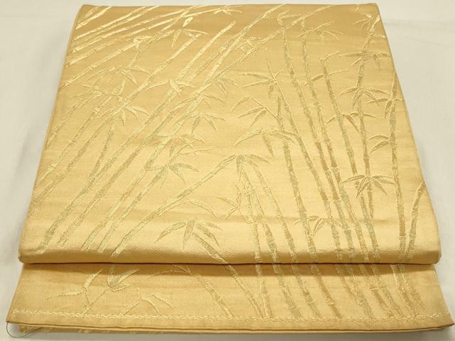 平和屋着物◎六通柄京袋帯 笹竹文 金糸 正絹 逸品 DAAV2805qp