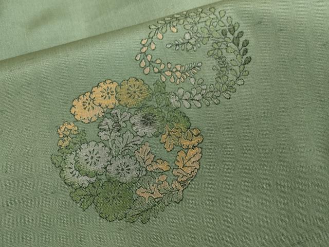 平和屋着物▽京の名門・菱屋六右ェ門 紬 単衣 草花丸文 正絹 逸品 DAAV3006du