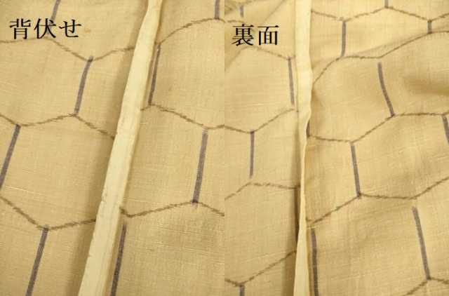 平和屋着物▽上質な紬 単衣 亀甲文 正絹 逸品 DAAV3007du
