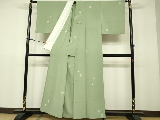 平和屋着物▽上質な小紋 単衣 絞り 草花丸文 金彩 正絹 逸品 DAAV3010du