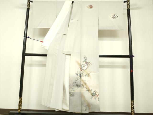 平和屋着物▽訪問着 単衣 吉祥草花文 暈し染め 金彩 正絹 逸品 DAAV3011du