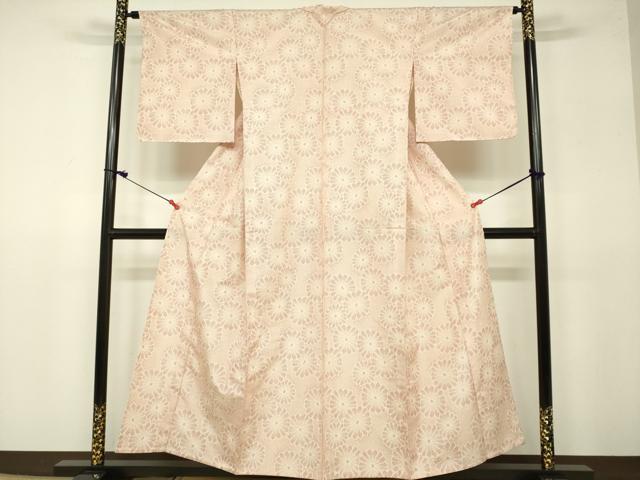 平和屋着物▽上質な紬 単衣 舞花文 正絹 逸品 未使用 DAAV3017du