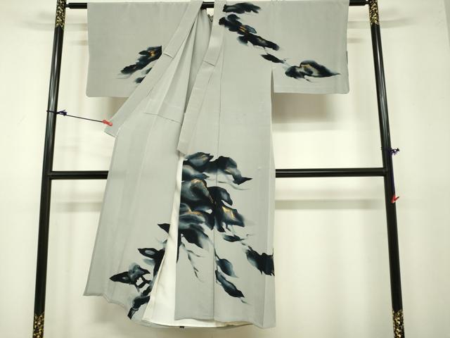 平和屋着物▽訪問着 単衣 松文 金彩 正絹 逸品 DAAV3021du