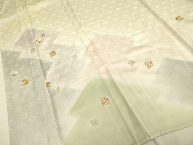 平和屋着物▽訪問着 単衣 駒刺繍 源氏港 暈し染め 金彩 正絹 逸品 DAAV3027du