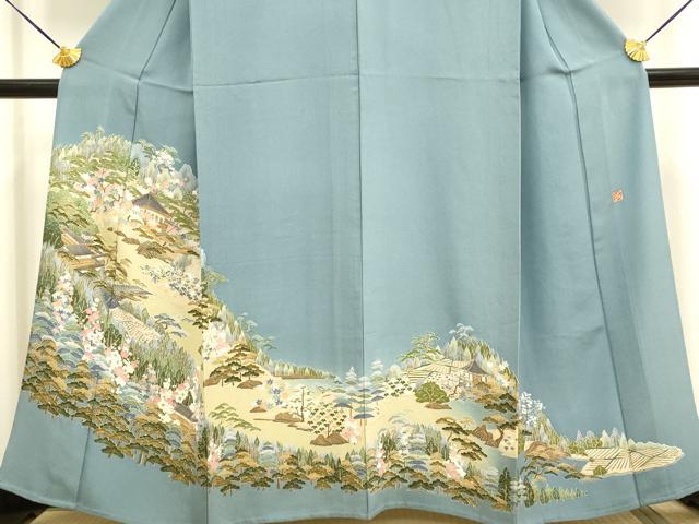 平和屋着物▽豪華色留袖 単衣 友禅 作家物 風景文 正絹 逸品 DAAV3115du
