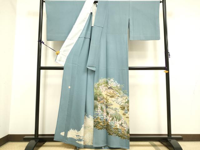 平和屋着物▽豪華色留袖 単衣 友禅 作家物 風景文 正絹 逸品 DAAV3115du