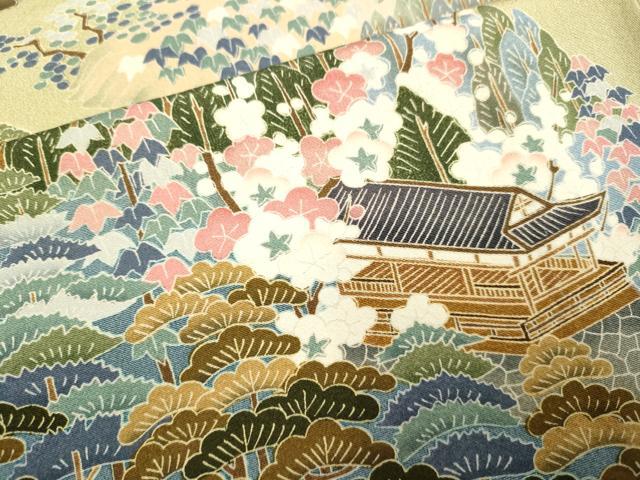 平和屋着物▽豪華色留袖 単衣 友禅 作家物 風景文 正絹 逸品 DAAV3115du