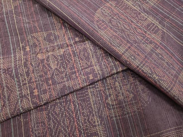 平和屋着物▽上質な紬 単衣 吉祥花文 正絹 逸品 DAAV3119du