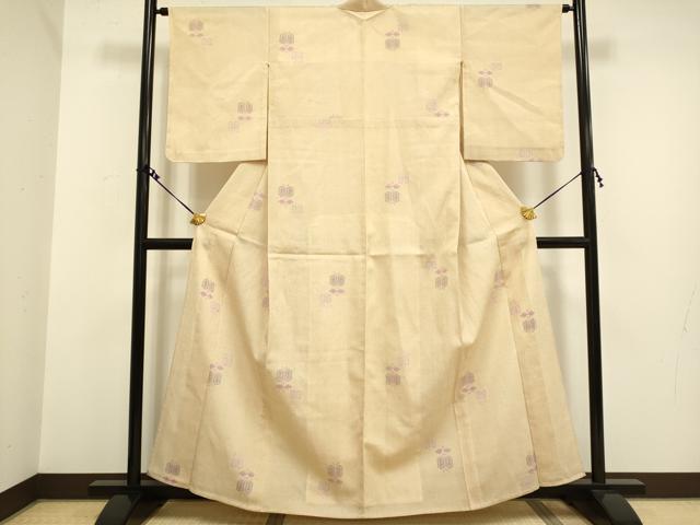 平和屋着物▽本塩沢 単衣 遠州椿 正絹 逸品 未使用 DAAV3120du