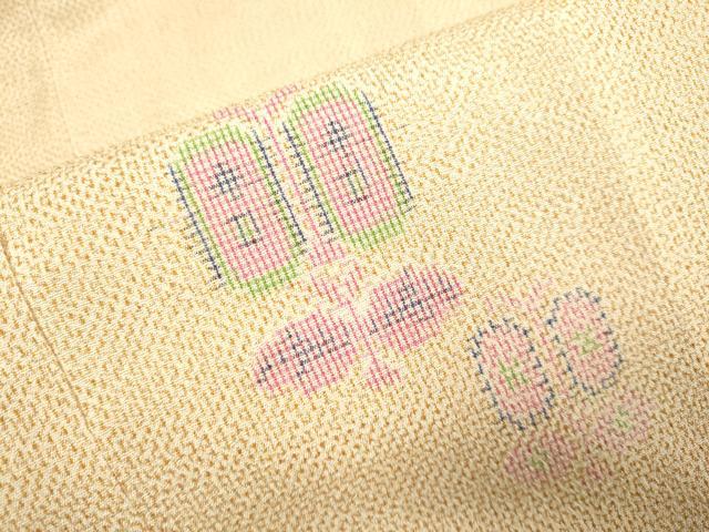 平和屋着物▽本塩沢 単衣 遠州椿 正絹 逸品 未使用 DAAV3120du