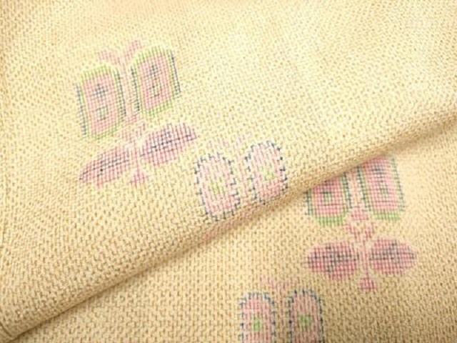 平和屋着物▽本塩沢 単衣 遠州椿 正絹 逸品 未使用 DAAV3120du