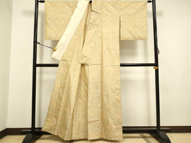平和屋着物▽本場大島紬 単衣 吉祥花文 正絹 逸品 DAAV3129du