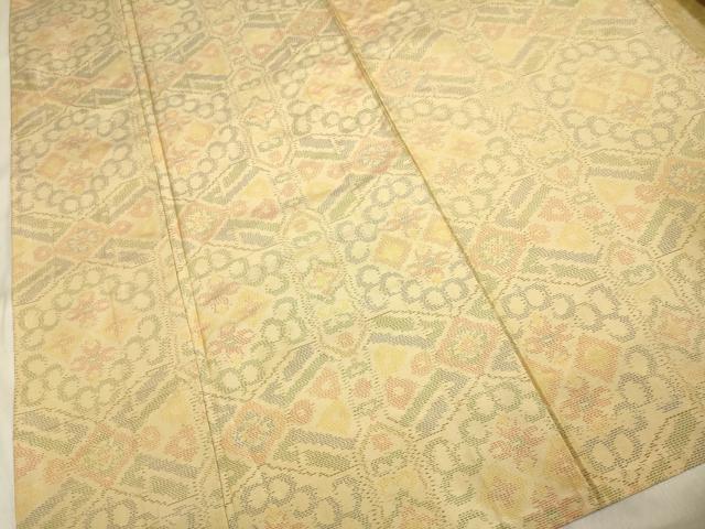 平和屋着物▽本場大島紬 単衣 吉祥花文 正絹 逸品 DAAV3129du