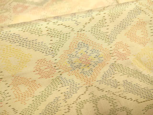 平和屋着物▽本場大島紬 単衣 吉祥花文 正絹 逸品 DAAV3129du