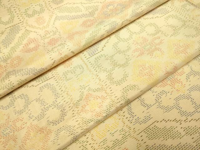 平和屋着物▽本場大島紬 単衣 吉祥花文 正絹 逸品 DAAV3129du