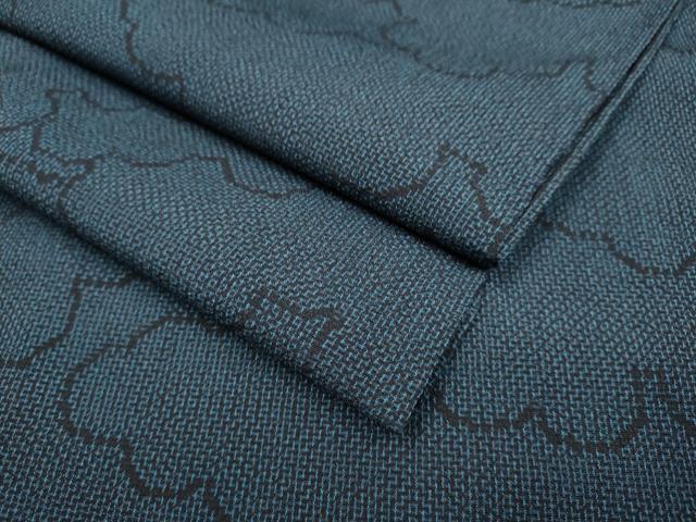 平和屋着物▽本塩沢 単衣 雲重ね文 正絹 逸品 DAAV3131du
