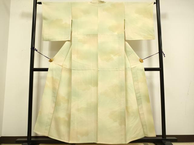 平和屋着物▽上質な小紋 単衣 雲文 暈し染め 正絹 逸品 DAAV3133du