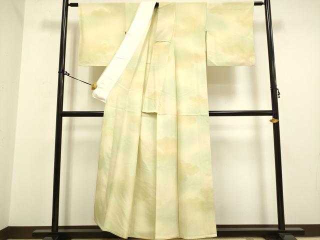平和屋着物▽上質な小紋 単衣 雲文 暈し染め 正絹 逸品 DAAV3133du