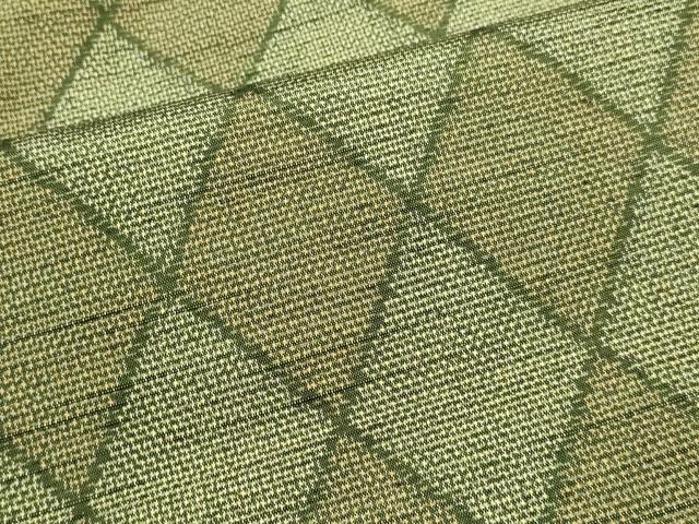 平和屋着物▽上質な紬 単衣 菱文 正絹 逸品 DAAV3140du
