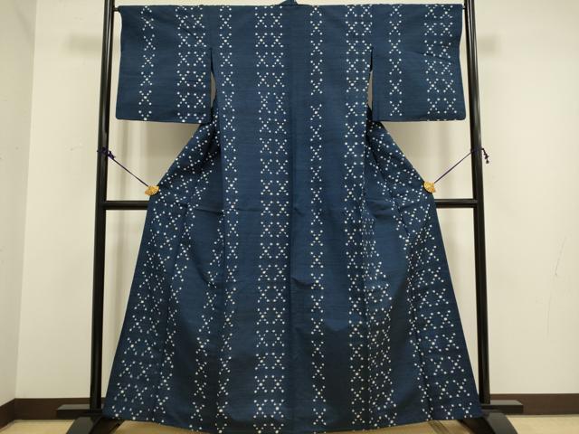 平和屋着物▽上質な紬 単衣 間道 正絹 逸品 DAAV3146du