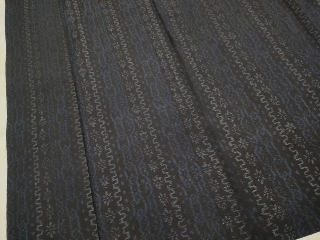 平和屋着物▽結城ちぢみ 単衣 間道 正絹 逸品 DAAV3155du