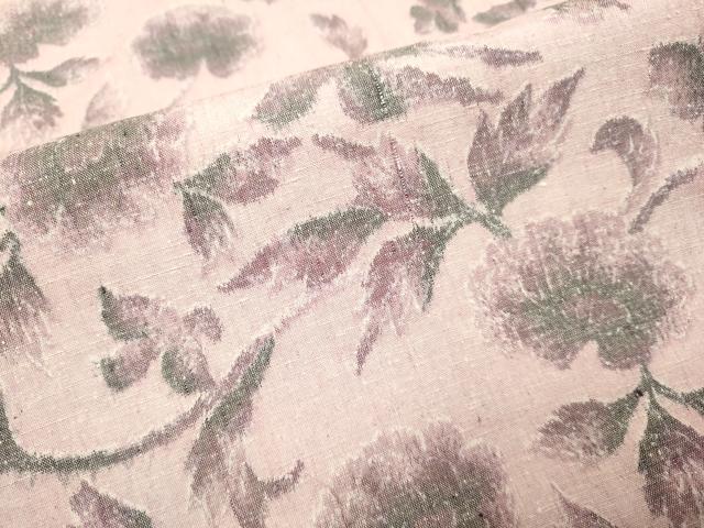 平和屋着物▽上質な紬 単衣 更紗花文 正絹 逸品 DAAV3163du