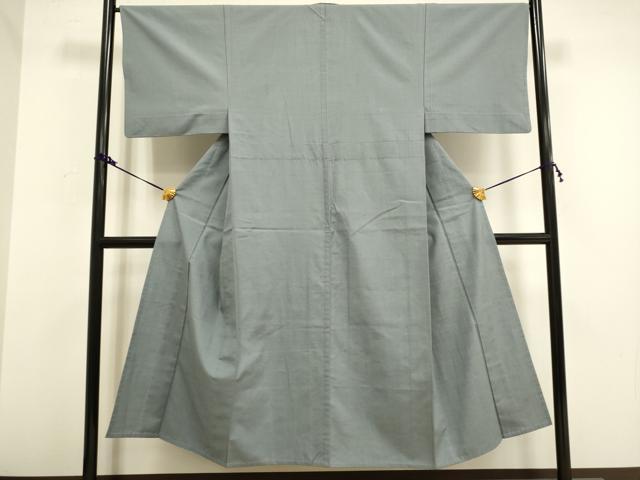 平和屋着物▽男性 本場真綿結城紬 単衣 銀鼠色 認定書付き 正絹 逸品 DAAV3177du