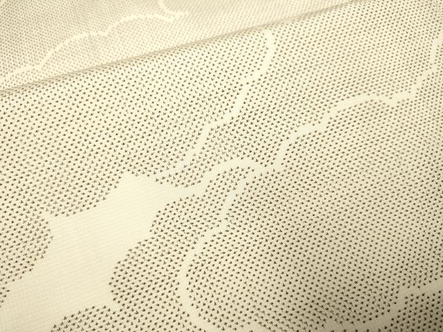 平和屋着物●本場大島紬 白大島 雲重ね文 正絹 逸品 DAAV3214du