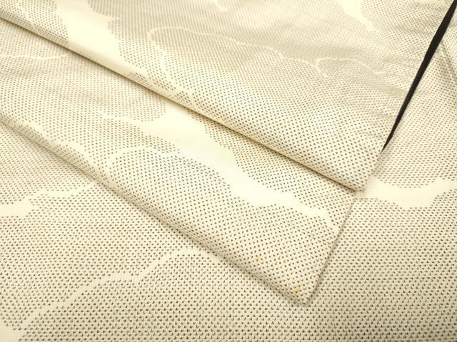 平和屋着物●本場大島紬 白大島 雲重ね文 正絹 逸品 DAAV3214du