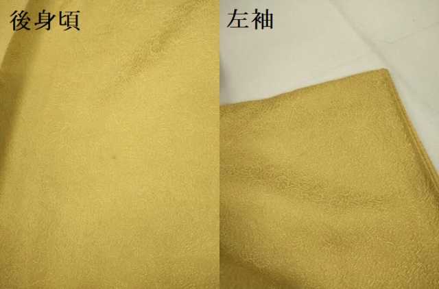 平和屋着物●上質な色無地 唐草地紋 玉蜀黍色 正絹 逸品 DAAV3269du