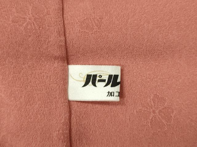 平和屋着物●上質な色無地 舞花地紋 甚三紅色 正絹 逸品 未使用 DAAV3275du